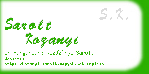 sarolt kozanyi business card